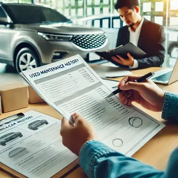 Revisando el historial de mantenimiento de un coche usado